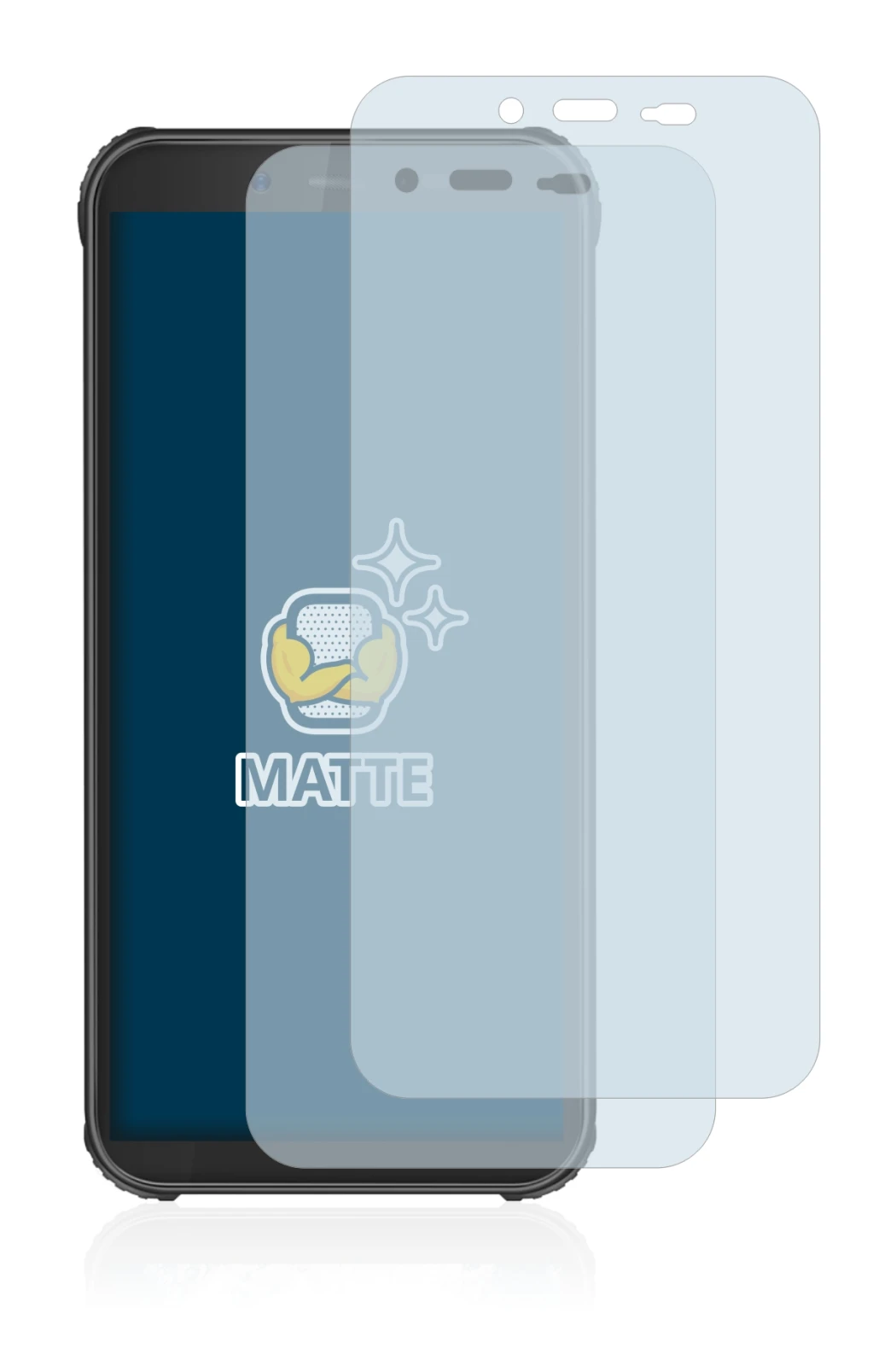 Immagine del dispositivo Blackview BV5500 con un'ampia varietà di protezioni per lo schermo.