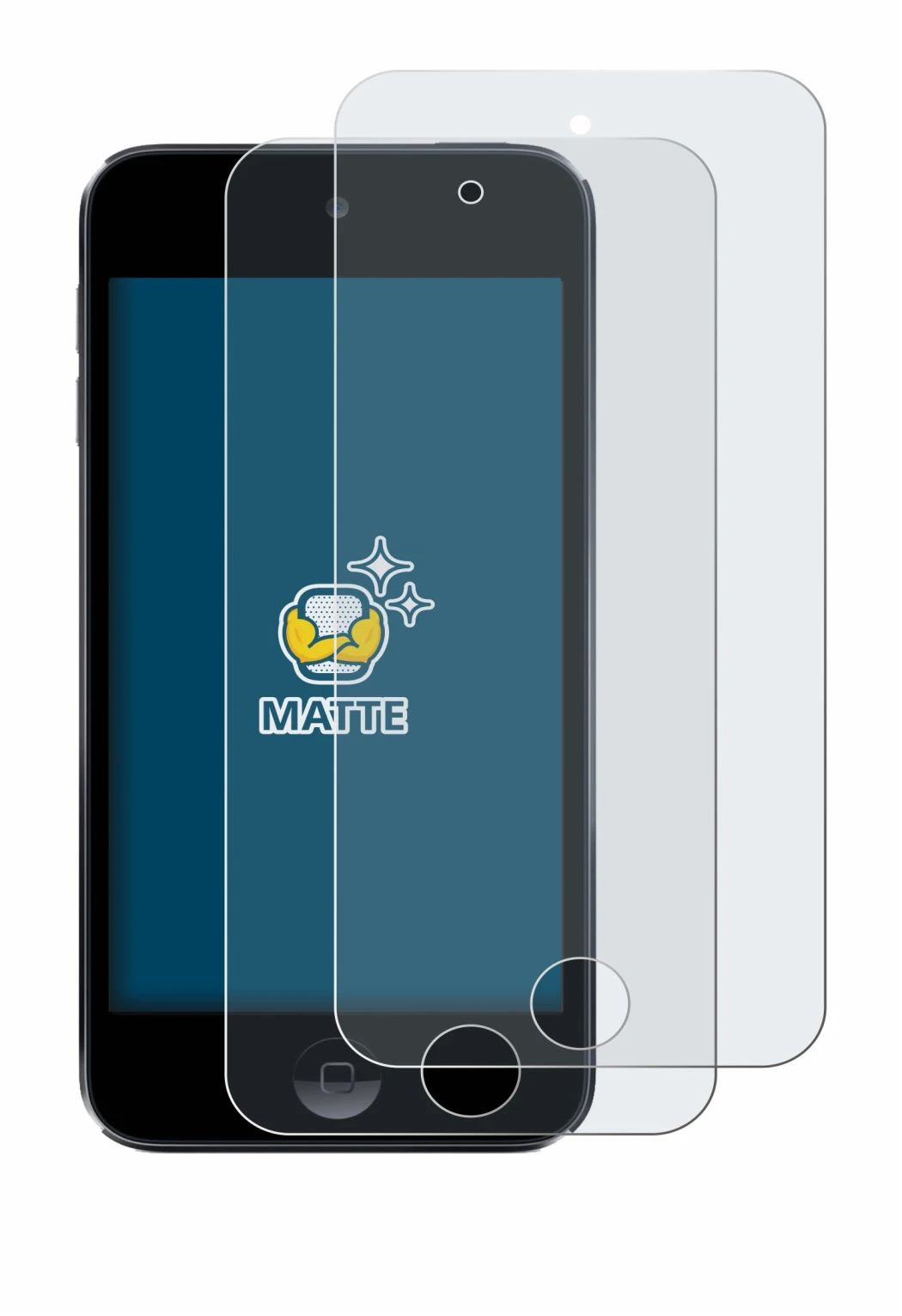 Immagine del dispositivo Apple iPod Touch (7a. Gen.) con un'ampia varietà di protezioni per lo schermo.