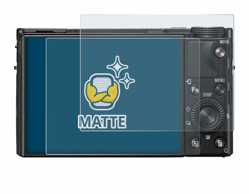 Immagine del dispositivo Sony Cyber-Shot DSC-RX100 VII con un'ampia varietà di protezioni per lo schermo.