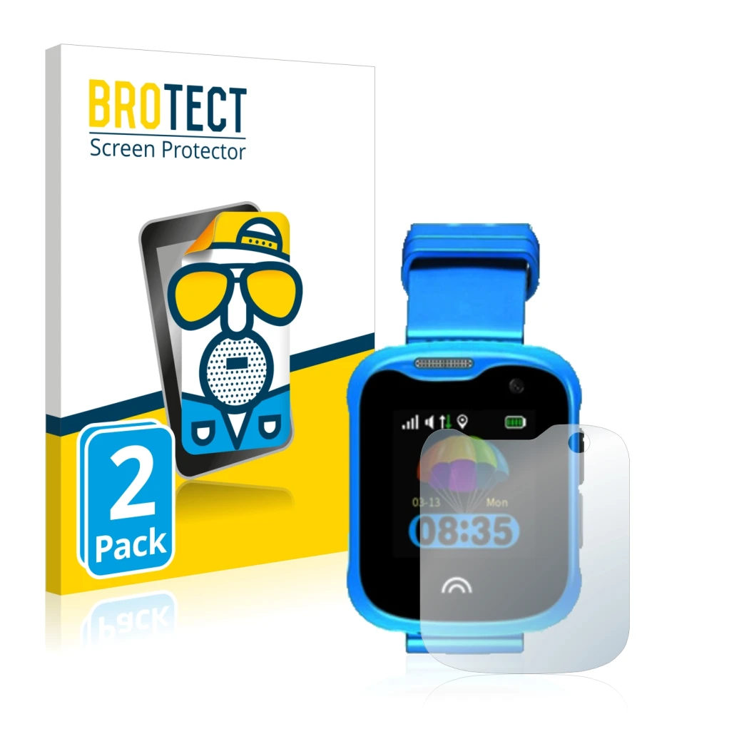 Parte frontale di una confezione del prodotto con il logo del marchio BROTECT. Accanto è raffigurato il dispositivo KiDSnav Ul