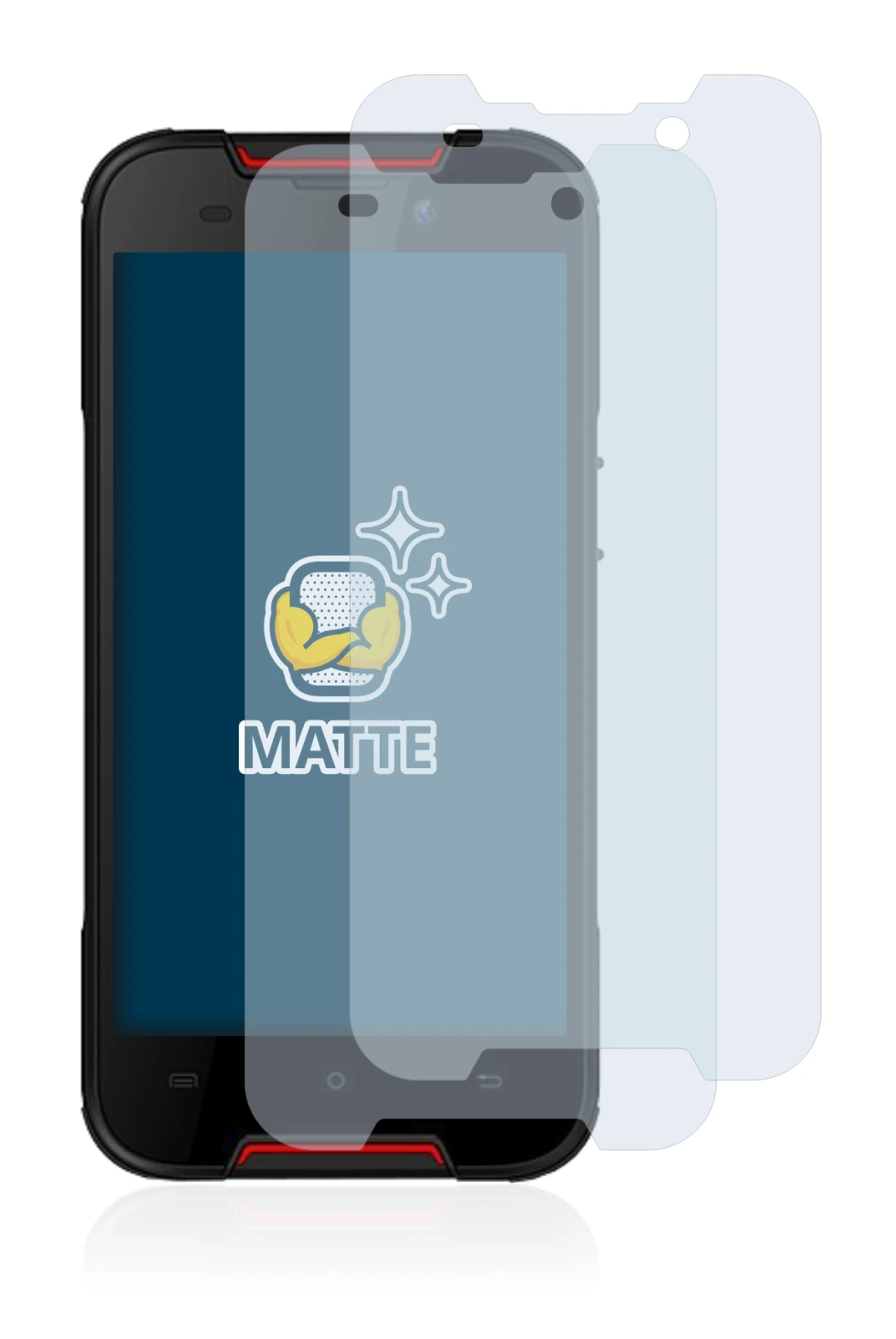 Immagine del dispositivo Cubot Quest Lite con un'ampia varietà di protezioni per lo schermo.