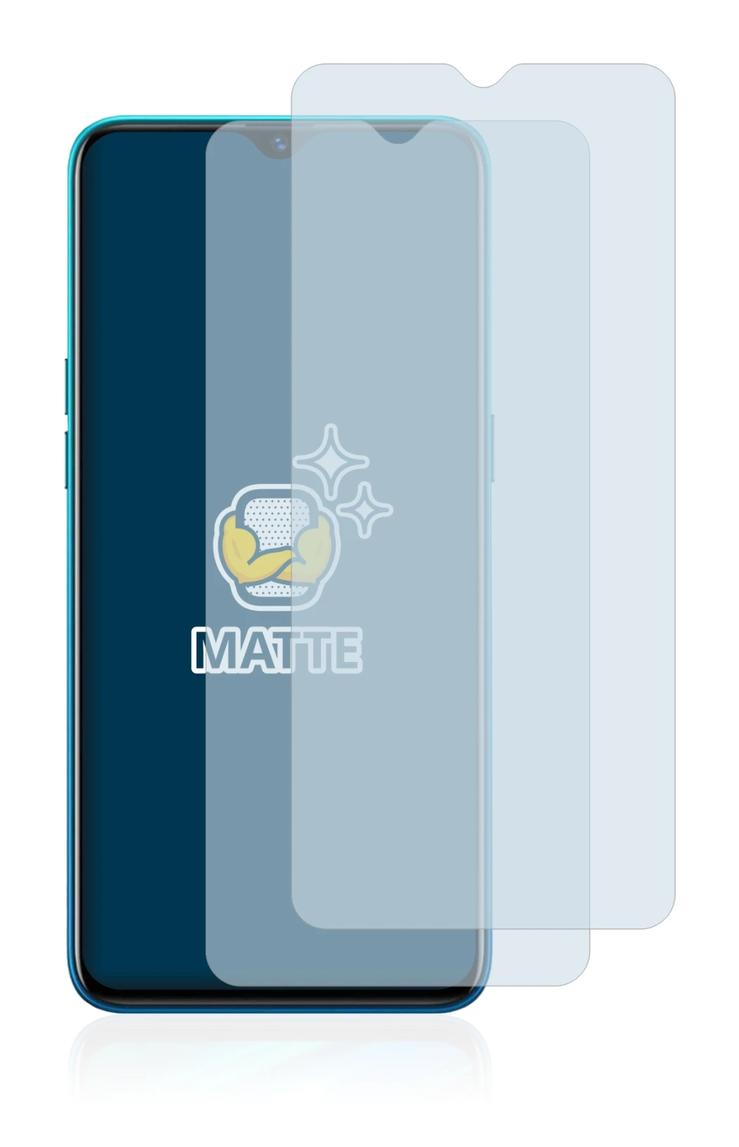 Immagine del dispositivo realme 5 Pro con un'ampia varietà di protezioni per lo schermo.