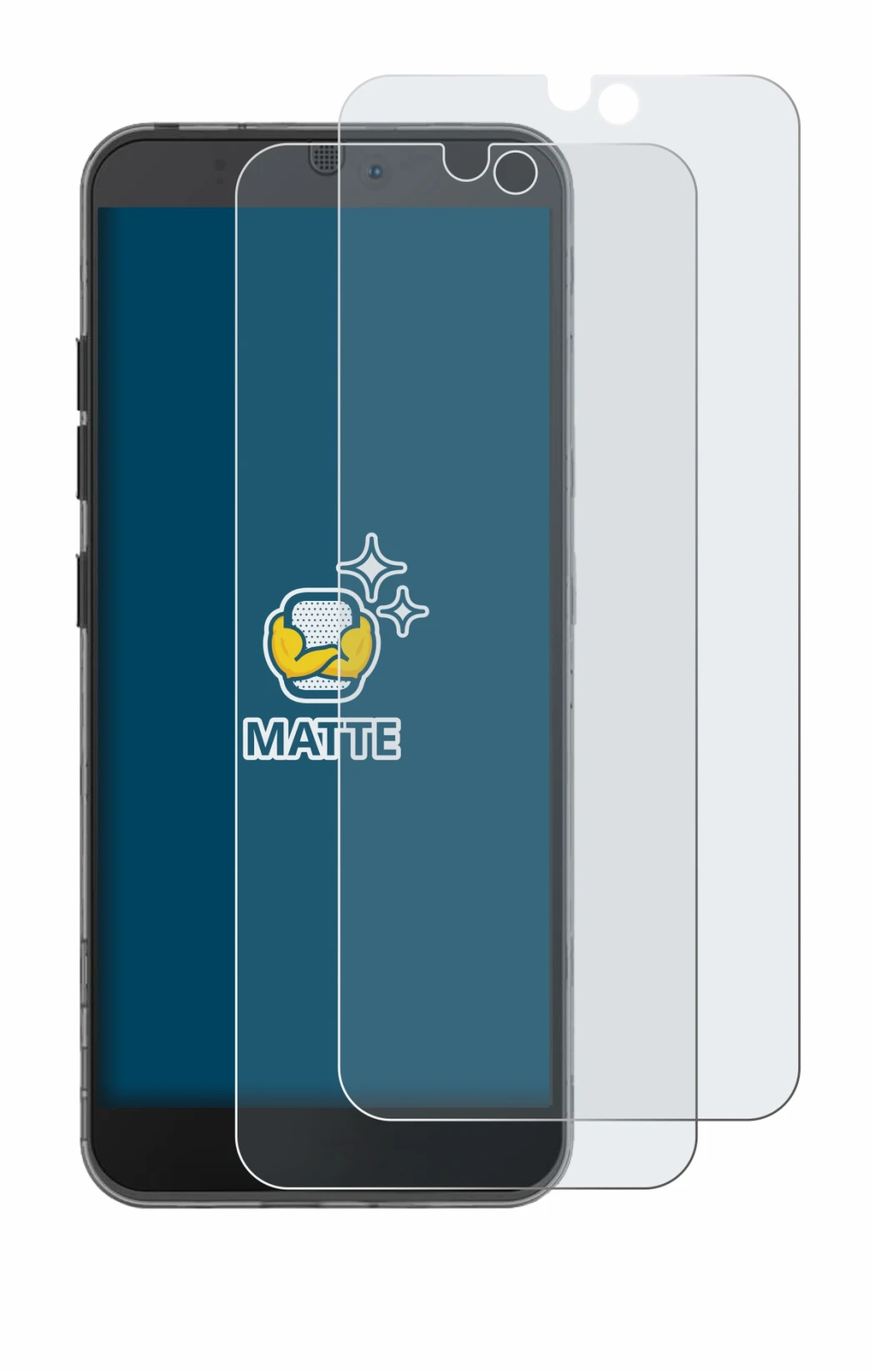 Immagine del dispositivo Fairphone 3 con un'ampia varietà di protezioni per lo schermo.