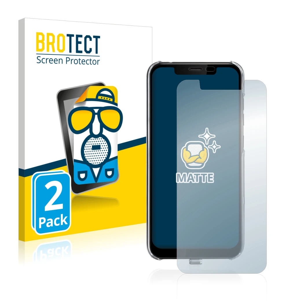 Parte frontale di una confezione del prodotto con il logo del marchio BROTECT. Accanto è raffigurato il dispositivo Gigaset GS