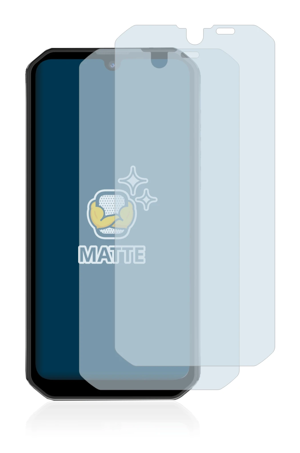 Immagine del dispositivo Blackview BV9900 con un'ampia varietà di protezioni per lo schermo.