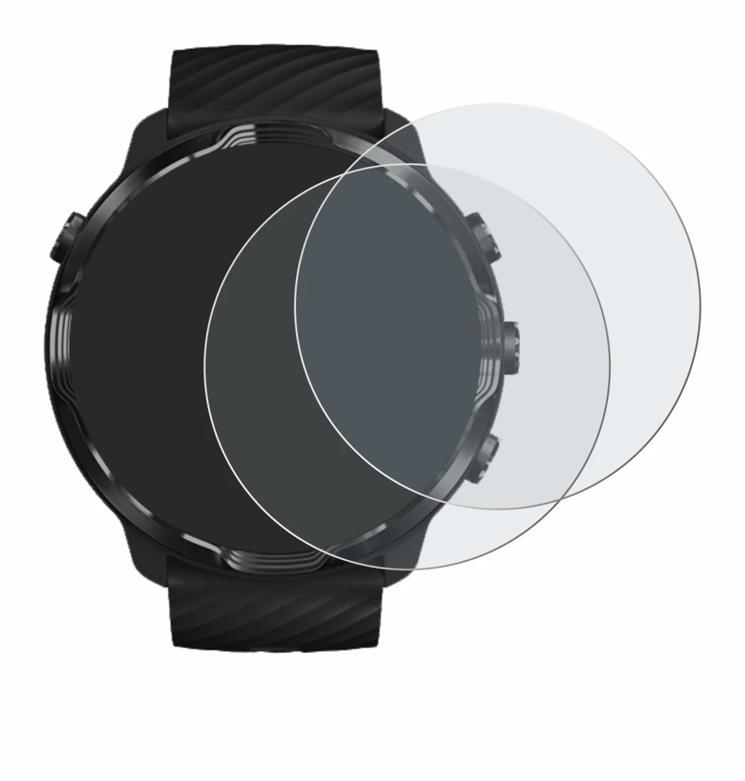 Immagine del dispositivo Suunto 7 con un'ampia varietà di protezioni per lo schermo.
