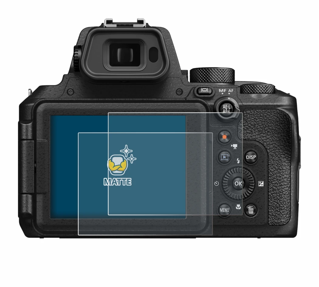 Immagine del dispositivo Nikon Coolpix P950 con un'ampia varietà di protezioni per lo schermo.