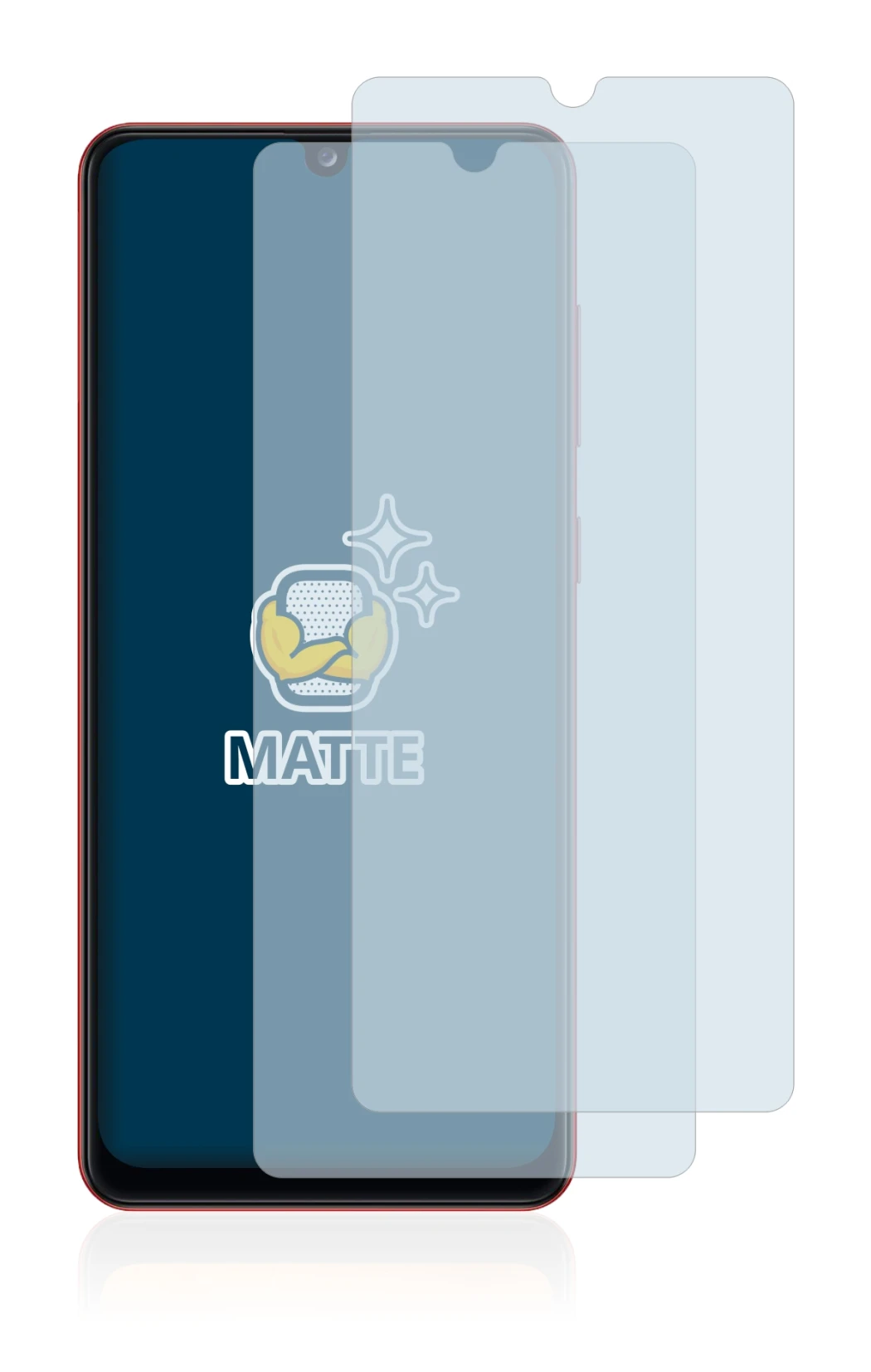 Immagine del dispositivo Samsung Galaxy A31 con un'ampia varietà di protezioni per lo schermo.