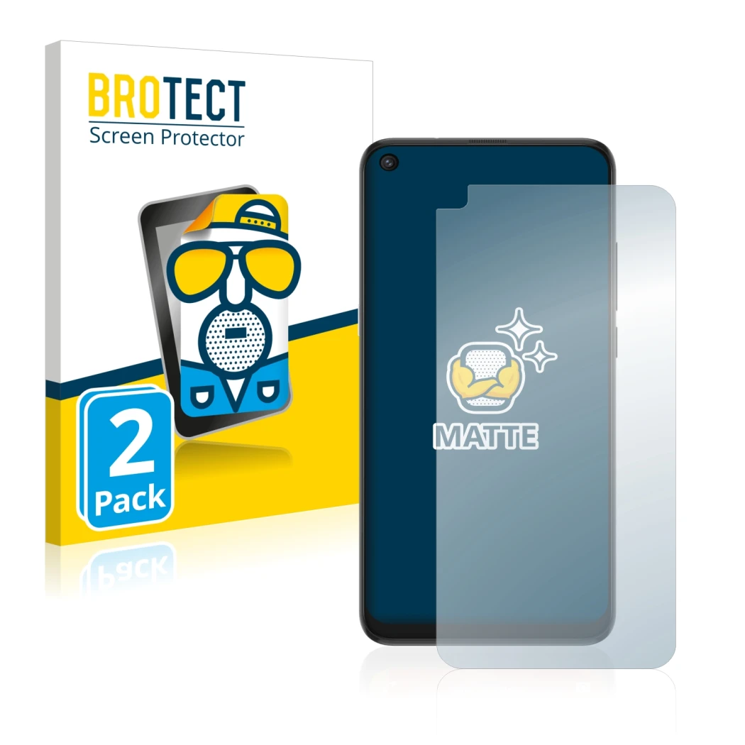 Parte frontale di una confezione del prodotto con il logo del marchio BROTECT. Accanto è raffigurato il dispositivo TCL 10L co