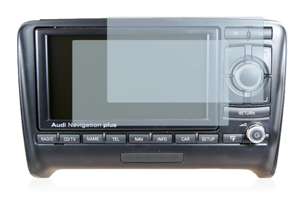 Immagine del dispositivo Audi A3 8P 2004-2012 RNS-E con un'ampia varietà di protezioni per lo schermo.