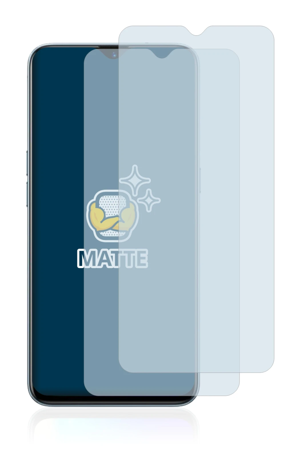 Immagine del dispositivo realme X2 con un'ampia varietà di protezioni per lo schermo.
