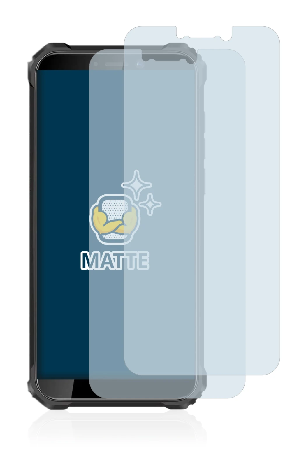Immagine del dispositivo Oukitel WP5 Pro con un'ampia varietà di protezioni per lo schermo.