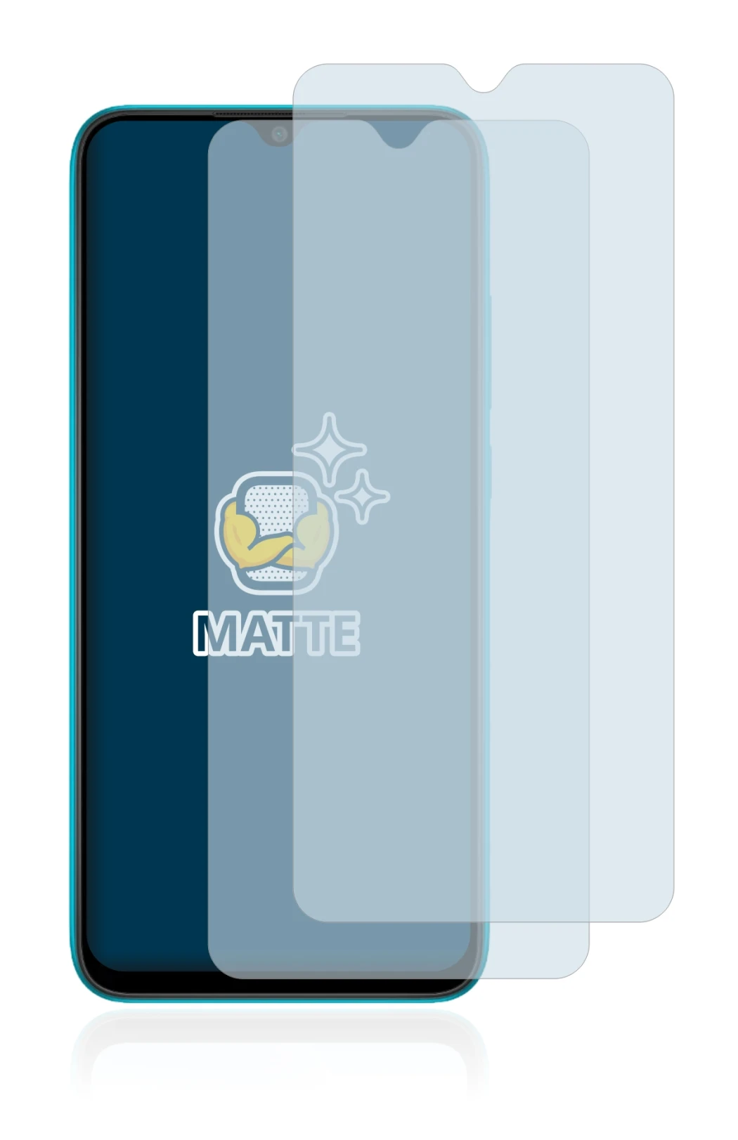 Immagine del dispositivo Xiaomi Redmi 9A con un'ampia varietà di protezioni per lo schermo.