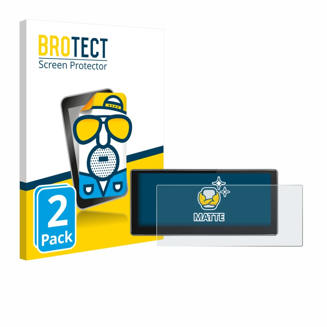 Parte frontale di una confezione del prodotto con il logo del marchio BROTECT. Accanto è raffigurato il dispositivo Joying 4G