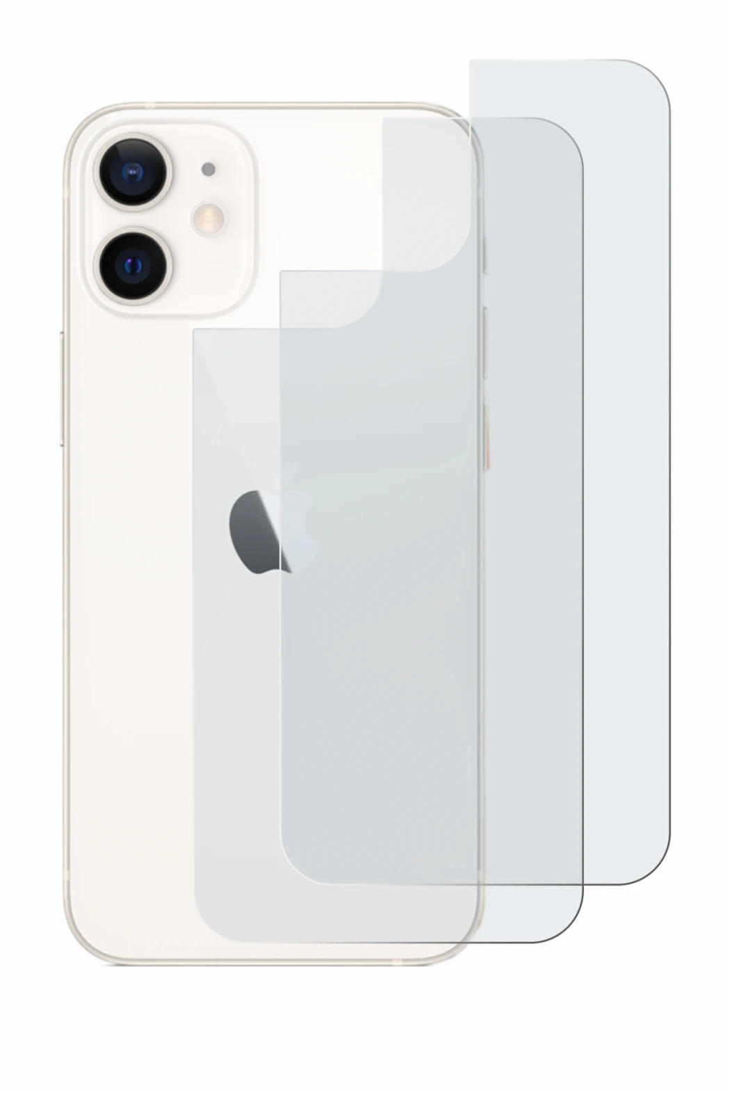 Immagine del dispositivo Apple iPhone 12 mini (Posteriore) con un'ampia varietà di protezioni per lo schermo.