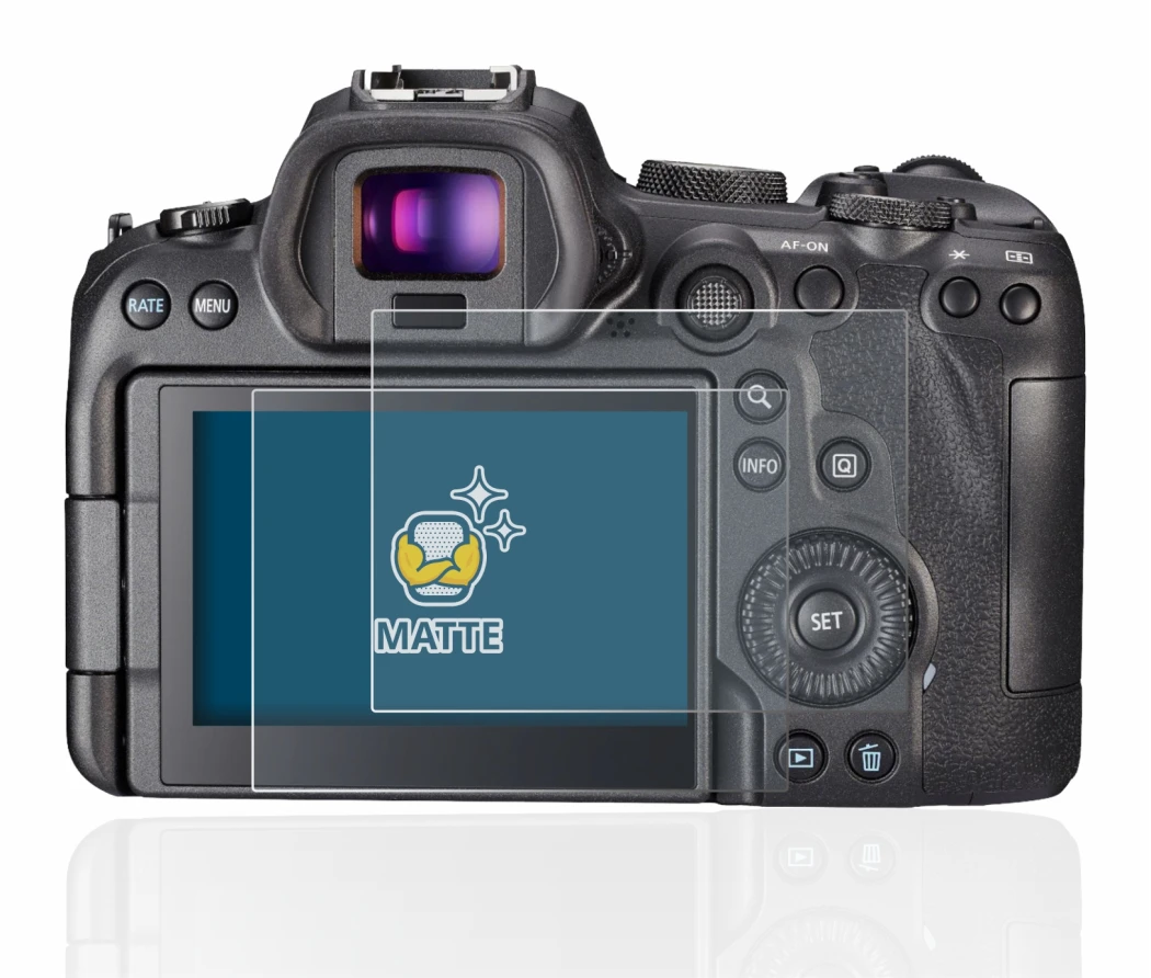 Immagine del dispositivo Canon EOS R6 con un'ampia varietà di protezioni per lo schermo.