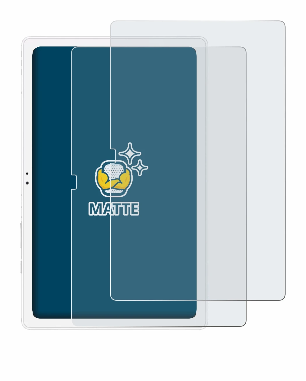 Immagine del dispositivo Samsung Galaxy Tab A7 10.4 WiFi 2020 con un'ampia varietà di protezioni per lo schermo.