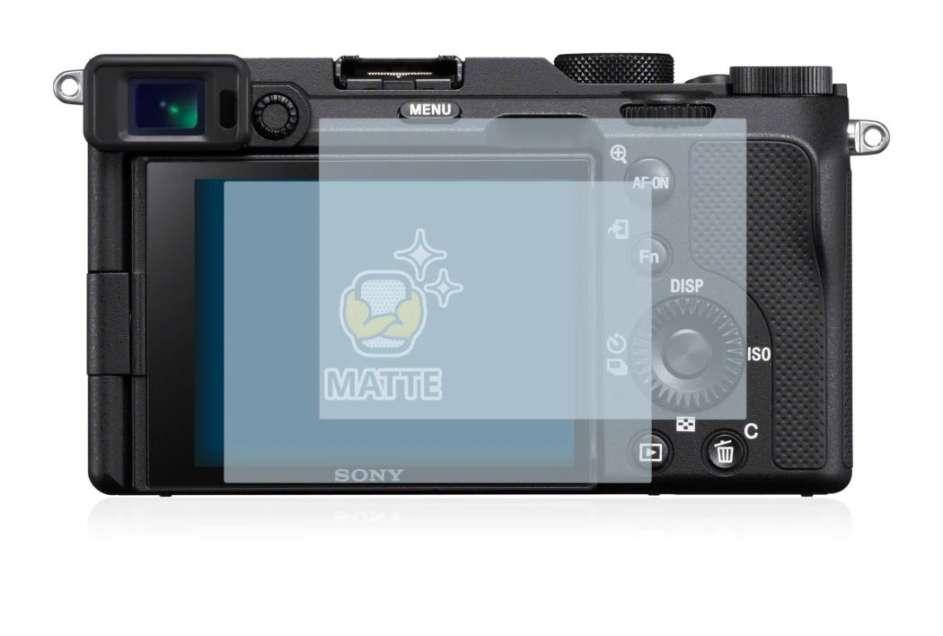 Immagine del dispositivo Sony A7C con un'ampia varietà di protezioni per lo schermo.