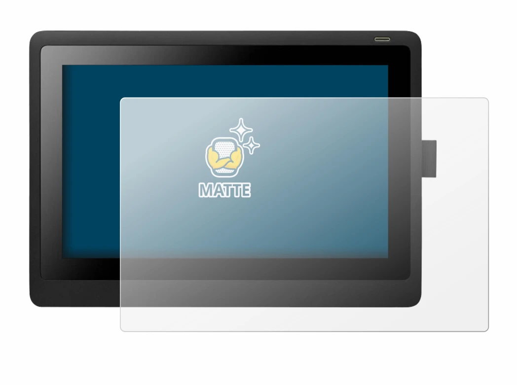 Immagine del dispositivo Wacom Cintiq 16 con un'ampia varietà di protezioni per lo schermo.