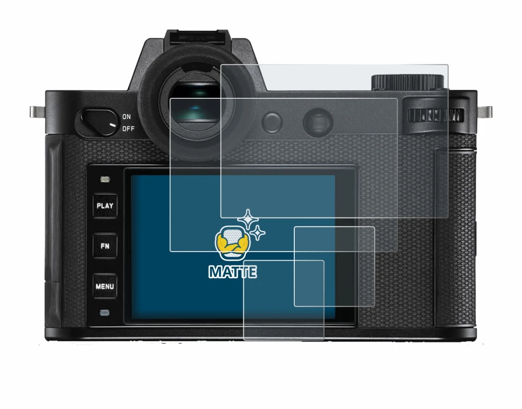 Immagine del dispositivo Leica SL2-S con un'ampia varietà di protezioni per lo schermo.