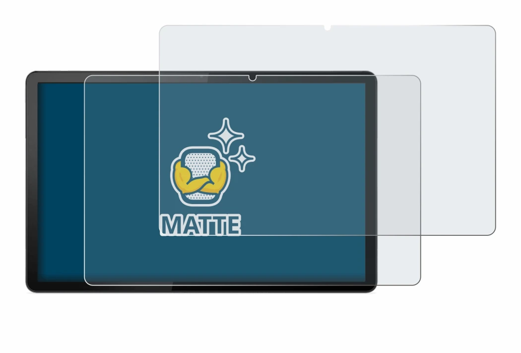 Immagine del dispositivo Lenovo Tab P11 (in formato orizzontale) con un'ampia varietà di protezioni per lo schermo.