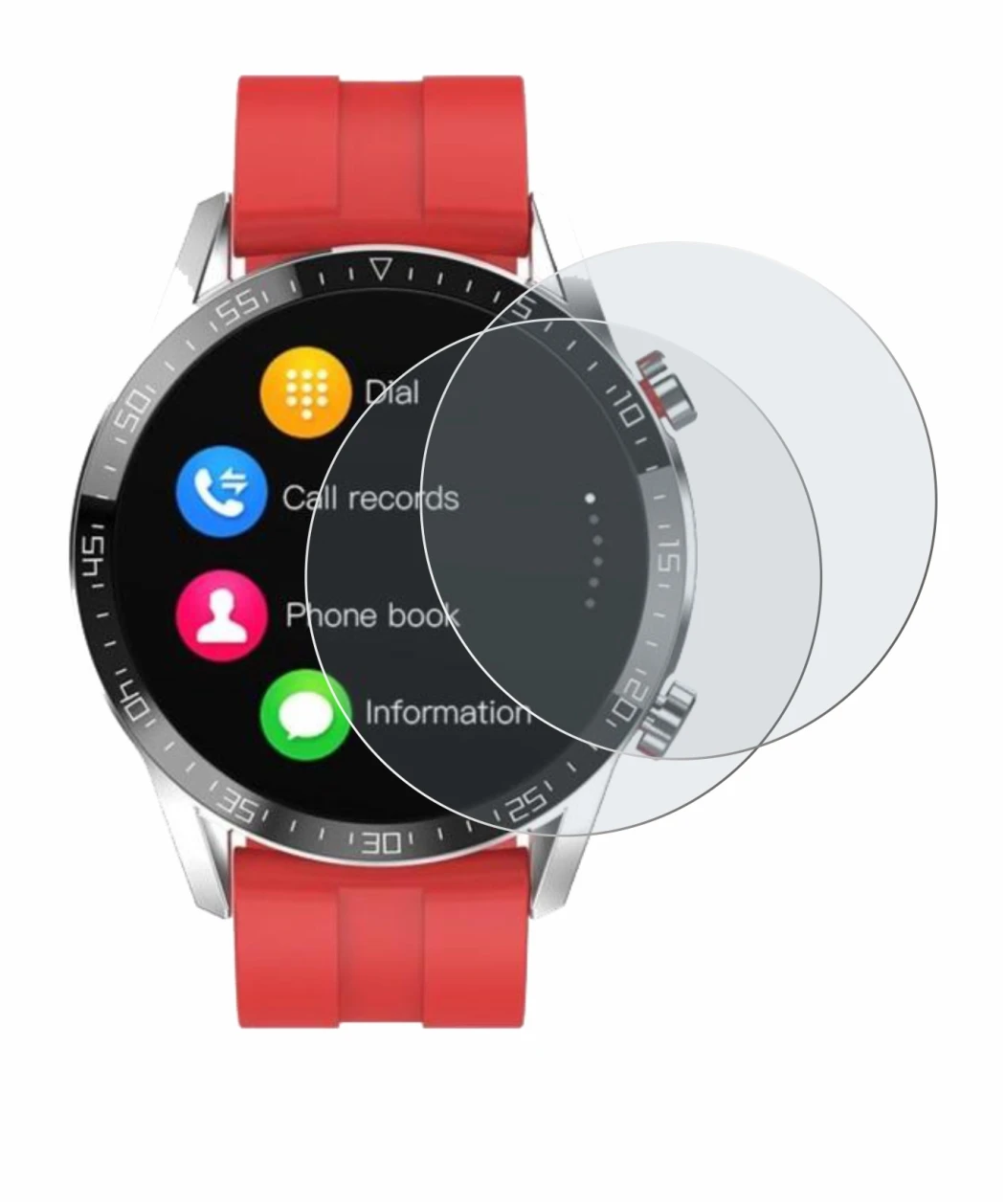 Immagine del dispositivo Gentleman Smartwatch con un'ampia varietà di protezioni per lo schermo.