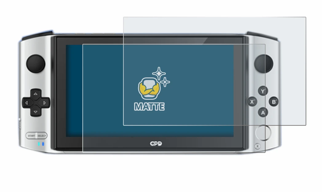 Immagine del dispositivo GPD Win 3 con un'ampia varietà di protezioni per lo schermo.