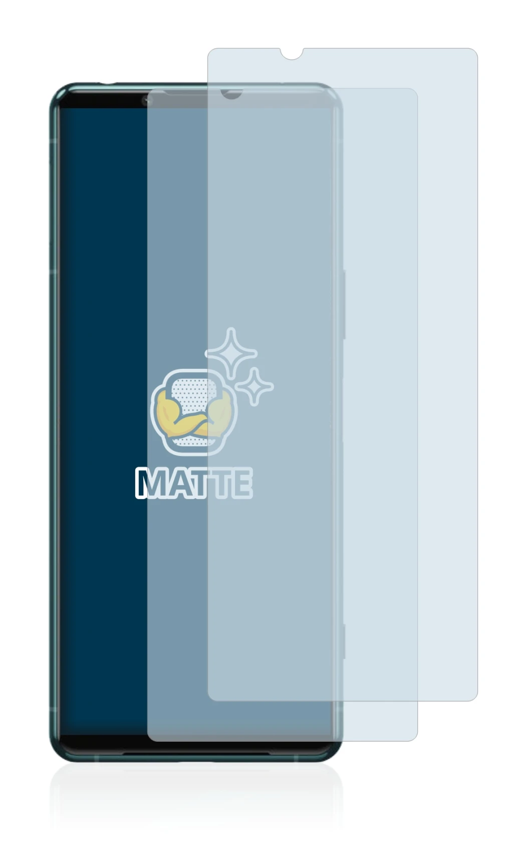 Immagine del dispositivo Sony Xperia 5 III con un'ampia varietà di protezioni per lo schermo.