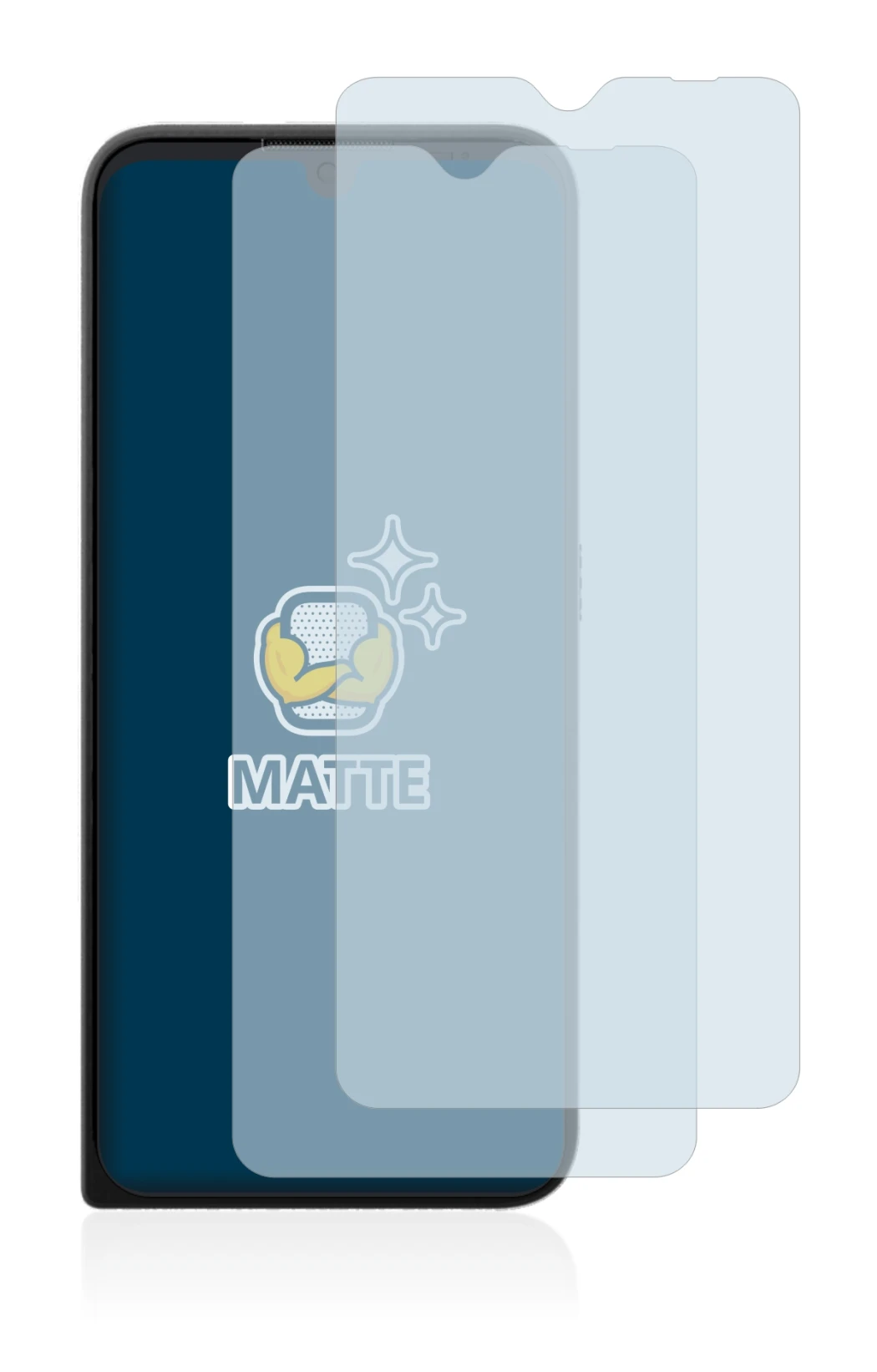 Immagine del dispositivo Motorola Defy 2021 con un'ampia varietà di protezioni per lo schermo.