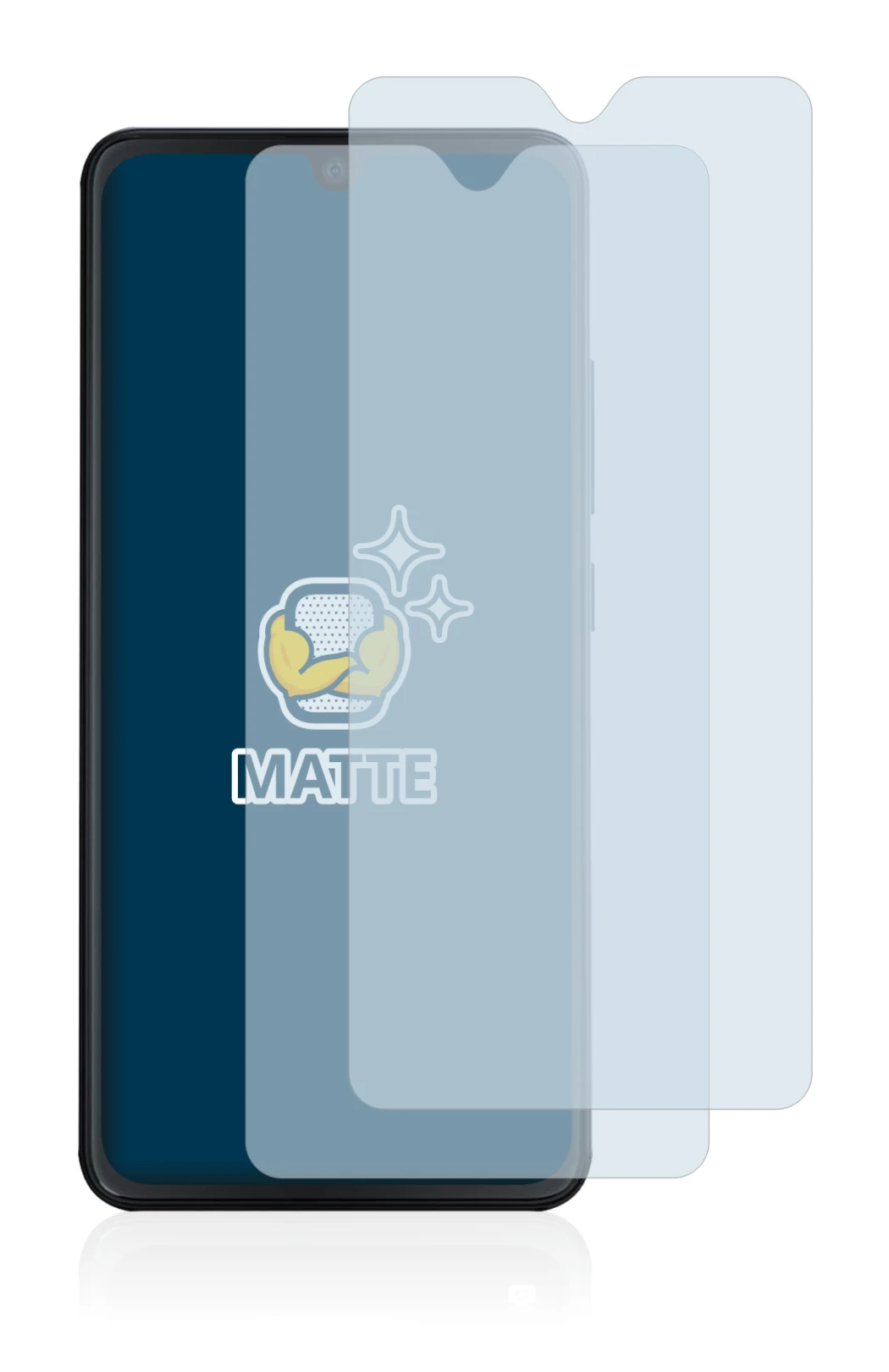 Immagine del dispositivo Cubot Note 7 con un'ampia varietà di protezioni per lo schermo.