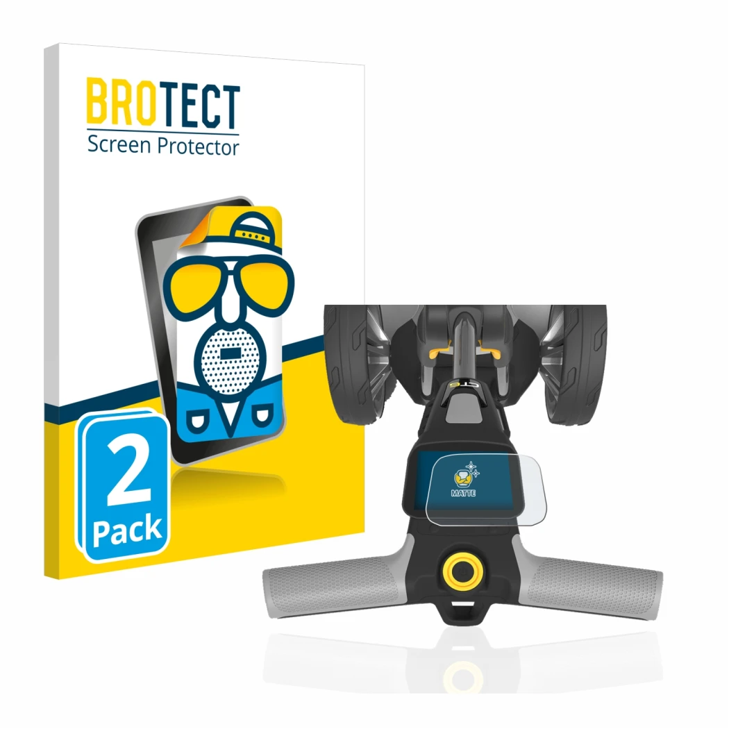 Parte frontale di una confezione del prodotto con il logo del marchio BROTECT. Accanto è raffigurato il dispositivo PowaKaddy 