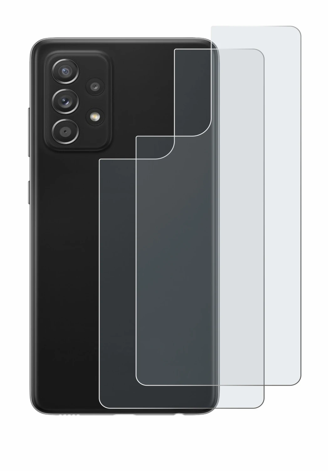 Immagine del dispositivo Samsung Galaxy A52s 5G (Posteriore) con un'ampia varietà di protezioni per lo schermo.