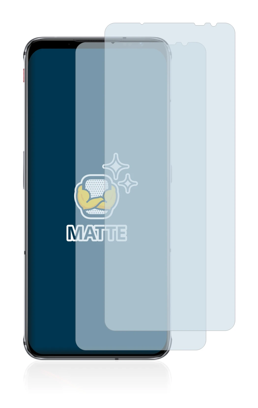 Immagine del dispositivo ZTE Nubia Red Magic 6s Pro con un'ampia varietà di protezioni per lo schermo.