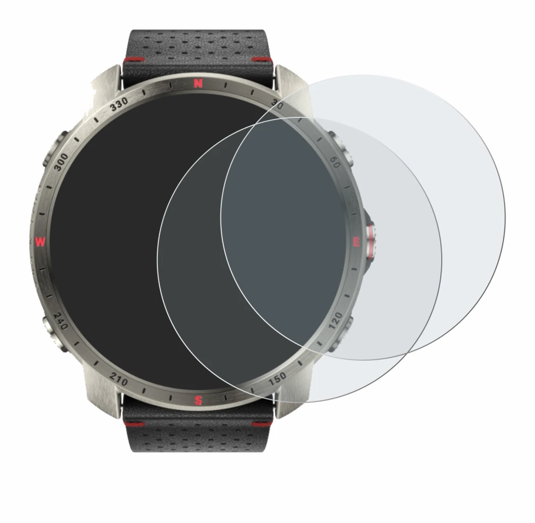 Immagine del dispositivo Polar Grit X Pro Titan con un'ampia varietà di protezioni per lo schermo.