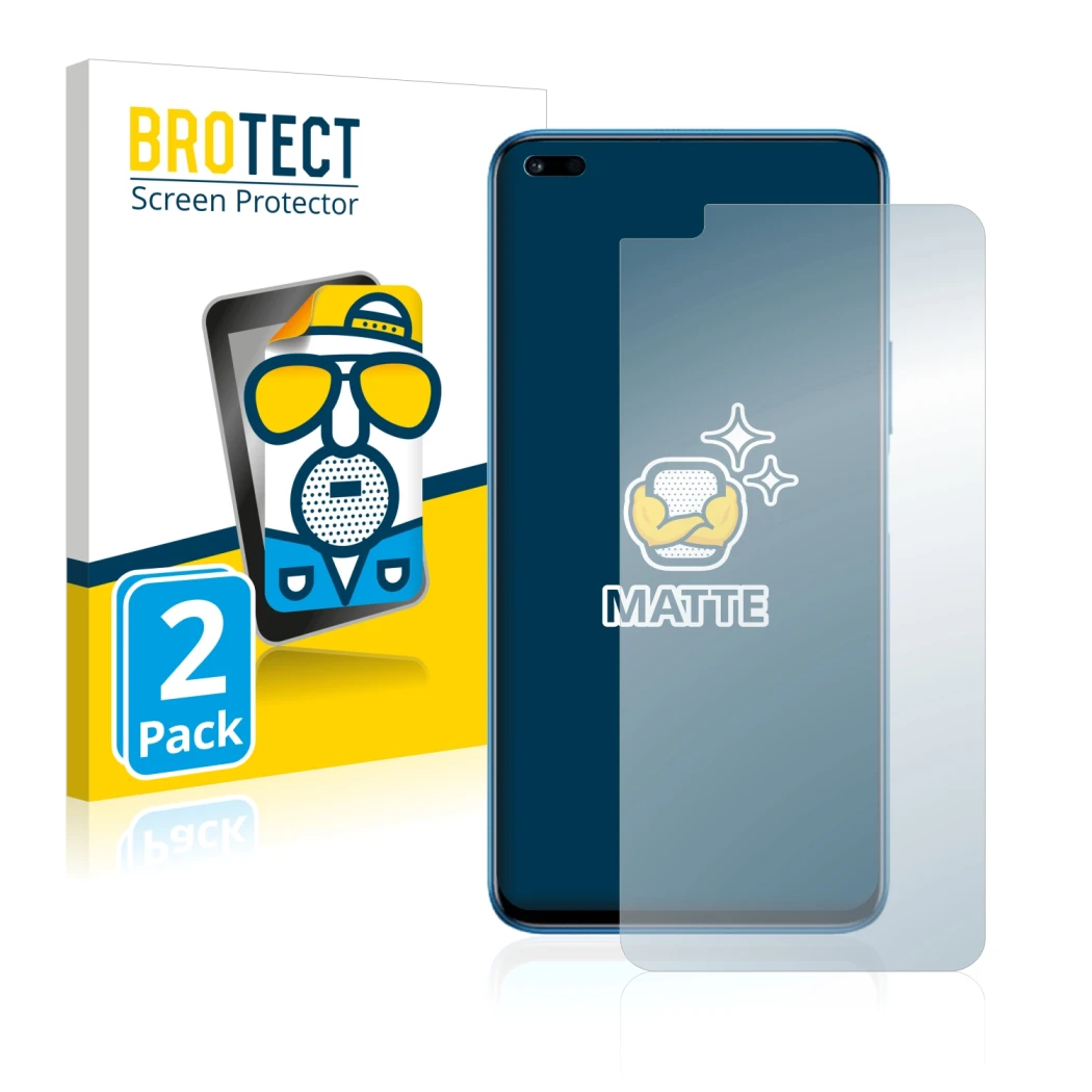 Parte frontale di una confezione del prodotto con il logo del marchio BROTECT. Accanto è raffigurato il dispositivo Honor 50 L