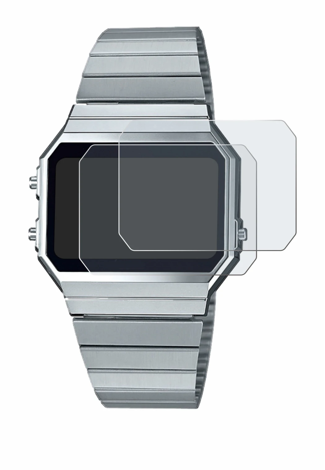 Immagine del dispositivo Casio A700WE con un'ampia varietà di protezioni per lo schermo.