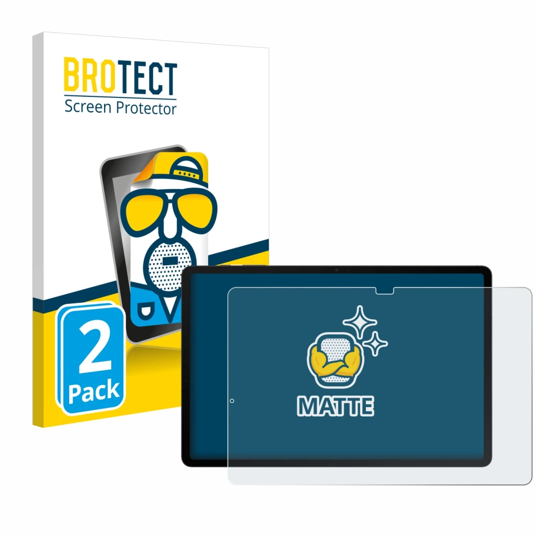 Parte frontale di una confezione del prodotto con il logo del marchio BROTECT. Accanto è raffigurato il dispositivo Samsung Ga