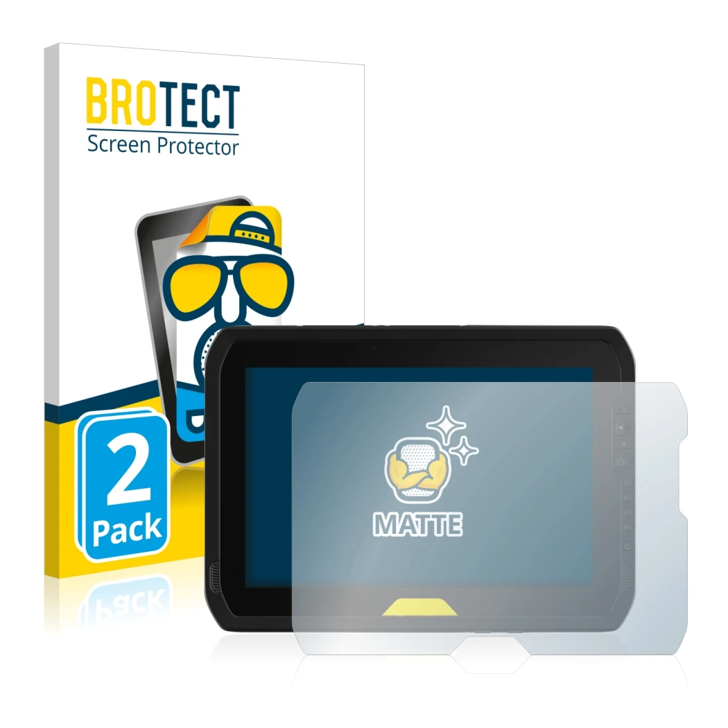 Parte frontale di una confezione del prodotto con il logo del marchio BROTECT. Accanto è raffigurato il dispositivo Trimble T1