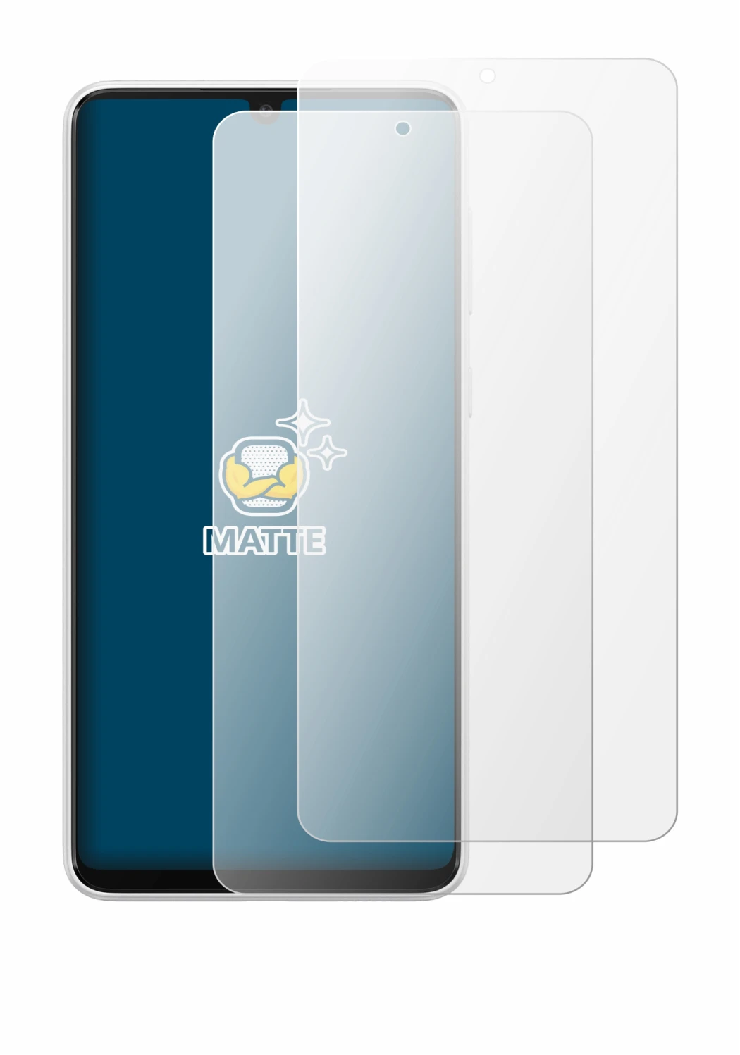 Immagine del dispositivo Samsung Galaxy A33 5G con un'ampia varietà di protezioni per lo schermo.