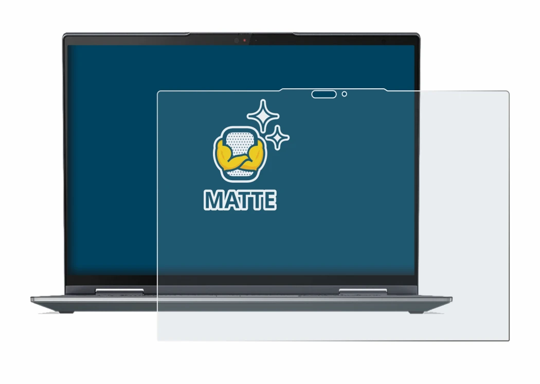 Immagine del dispositivo Lenovo ThinkPad X1 Yoga Gen 7 con un'ampia varietà di protezioni per lo schermo.