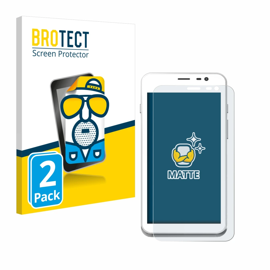 Parte frontale di una confezione del prodotto con il logo del marchio BROTECT. Accanto è raffigurato il dispositivo Pax A77 co