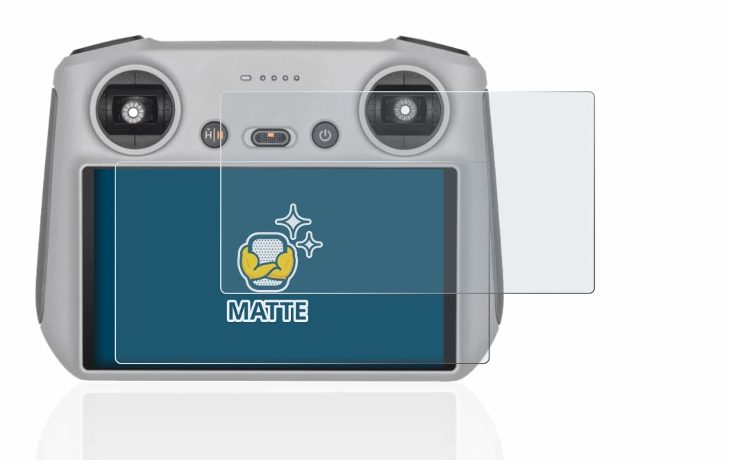 Immagine del dispositivo DJI RC Controller con un'ampia varietà di protezioni per lo schermo.