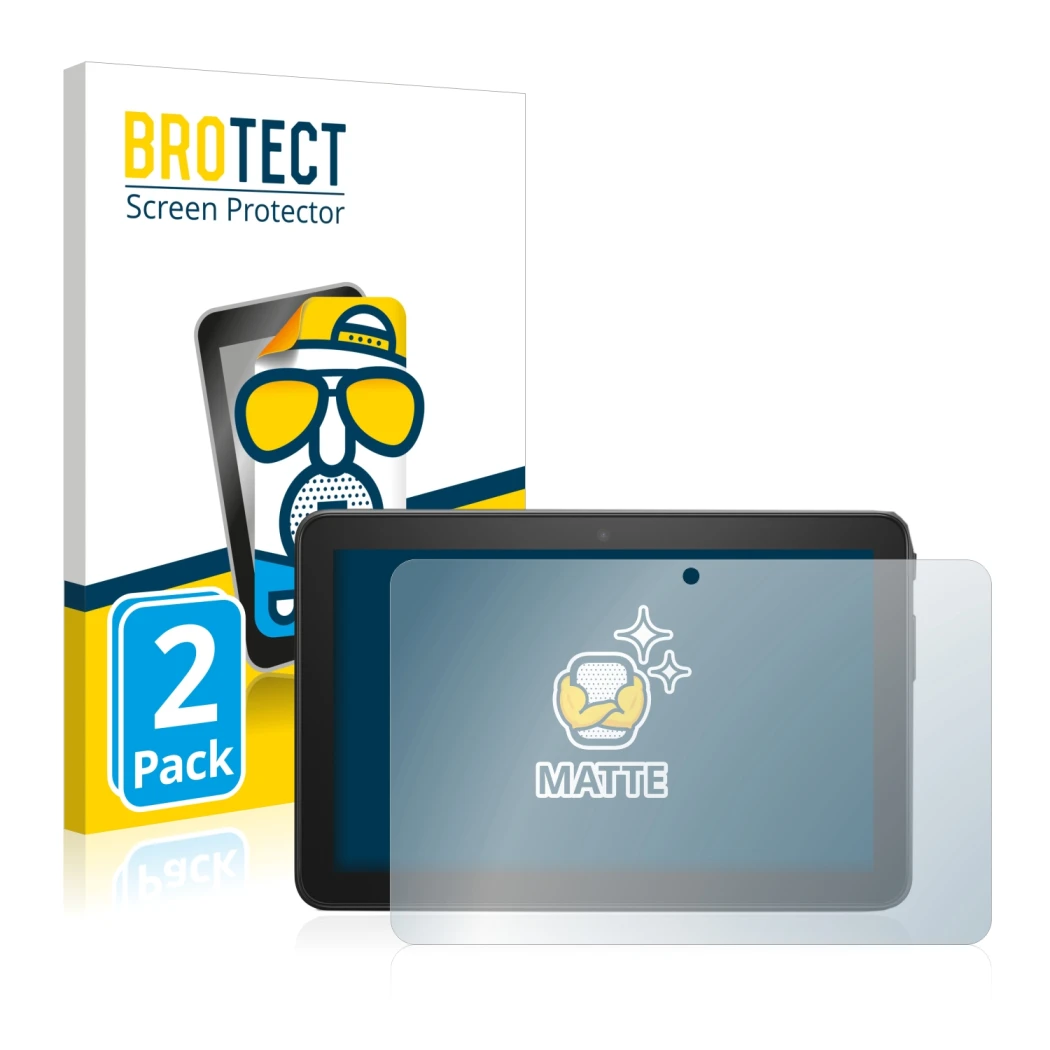 Parte frontale di una confezione del prodotto con il logo del marchio BROTECT. Accanto è raffigurato il dispositivo Amazon Fir