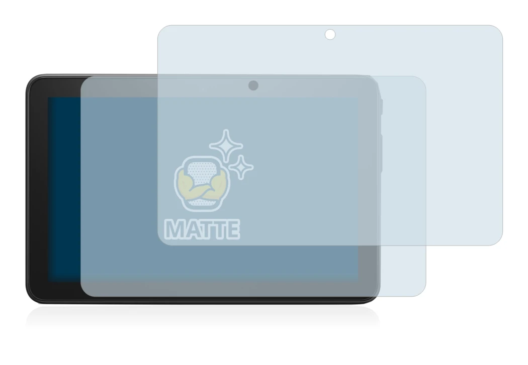 Immagine del dispositivo Amazon Fire 7 2022 con un'ampia varietà di protezioni per lo schermo.