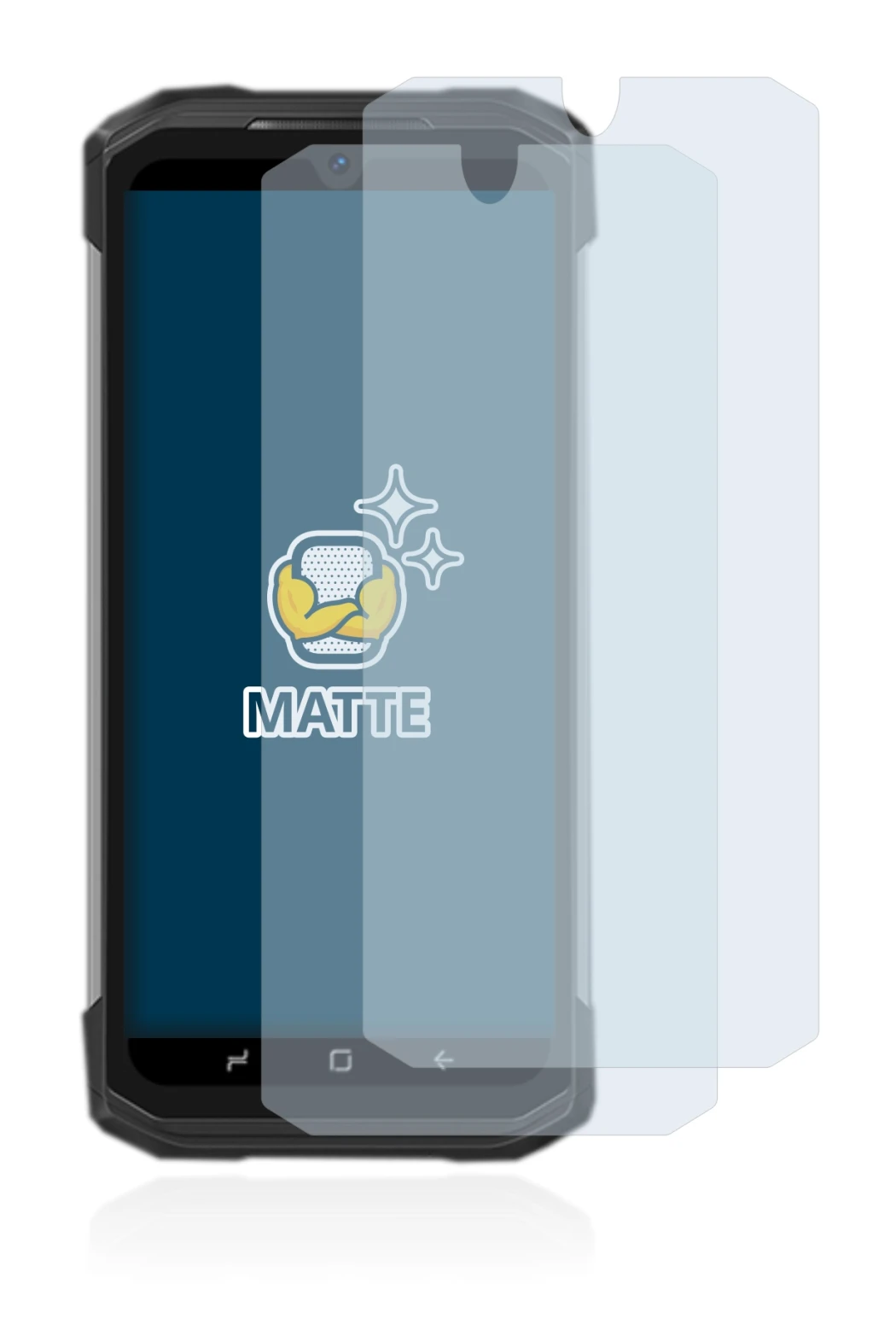 Immagine del dispositivo Doogee S98 Pro con un'ampia varietà di protezioni per lo schermo.