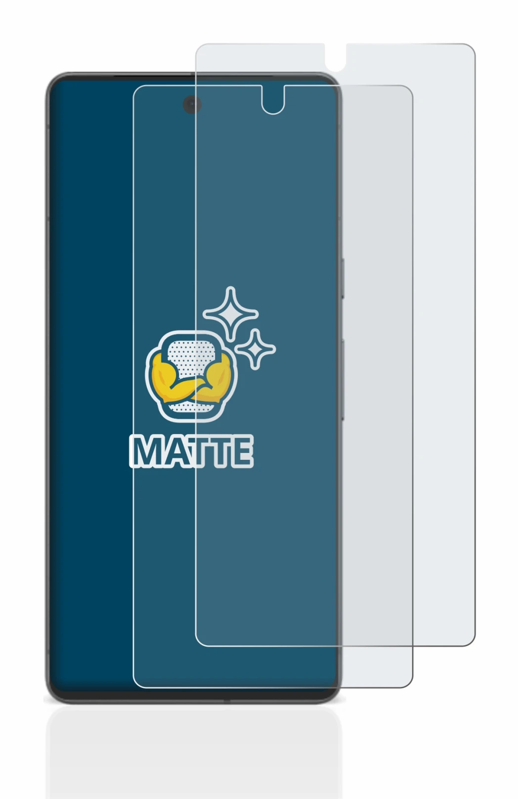 Immagine del dispositivo Google Pixel 7 con un'ampia varietà di protezioni per lo schermo.