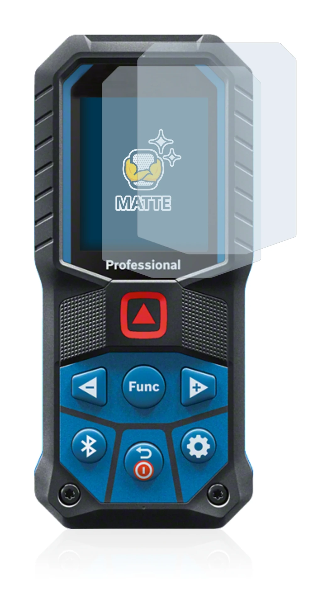 Immagine del dispositivo Bosch GLM 50-27 C con un'ampia varietà di protezioni per lo schermo.