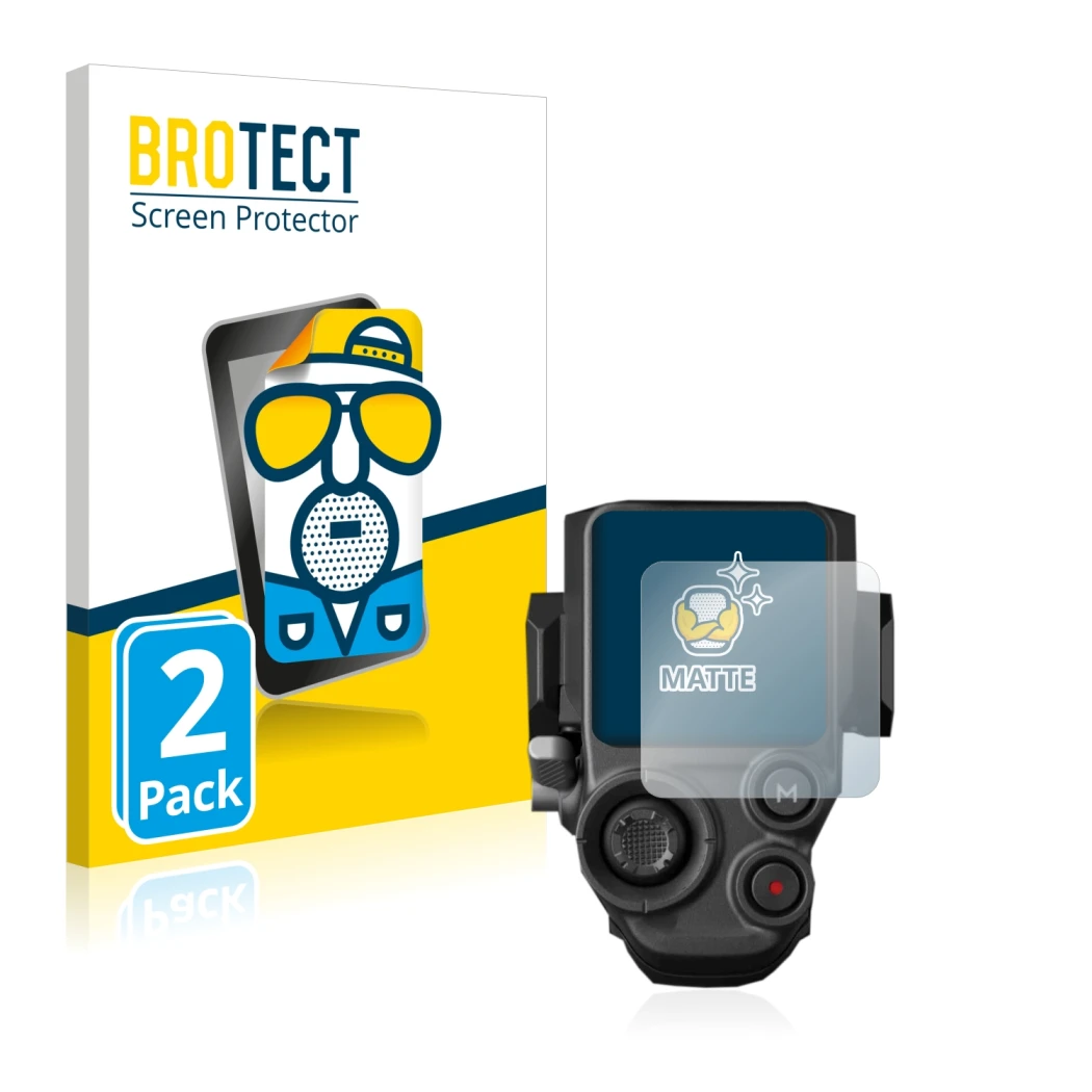 Parte frontale di una confezione del prodotto con il logo del marchio BROTECT. Accanto è raffigurato il dispositivo DJI RS 3 c