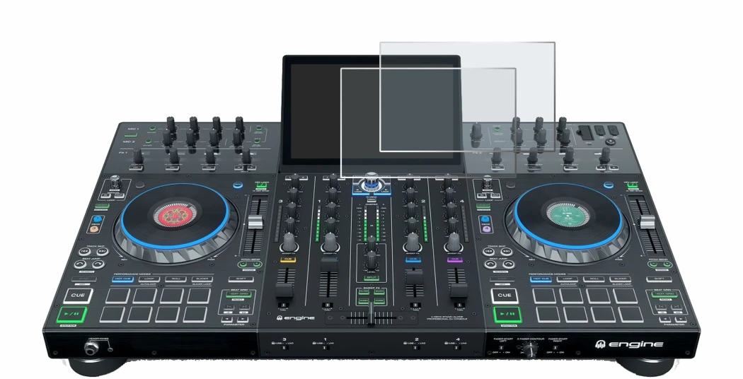 Immagine del dispositivo Denon DJ Prime 4 con un'ampia varietà di protezioni per lo schermo.