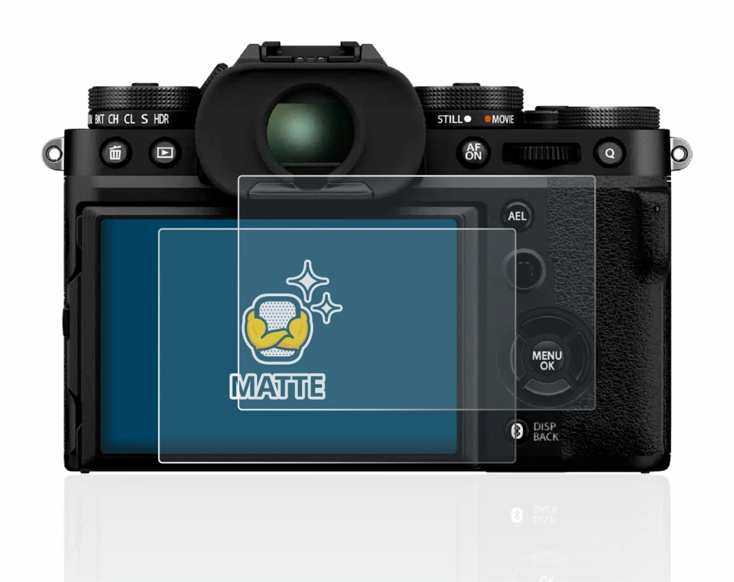 Immagine del dispositivo Fujifilm X-T5 con un'ampia varietà di protezioni per lo schermo.